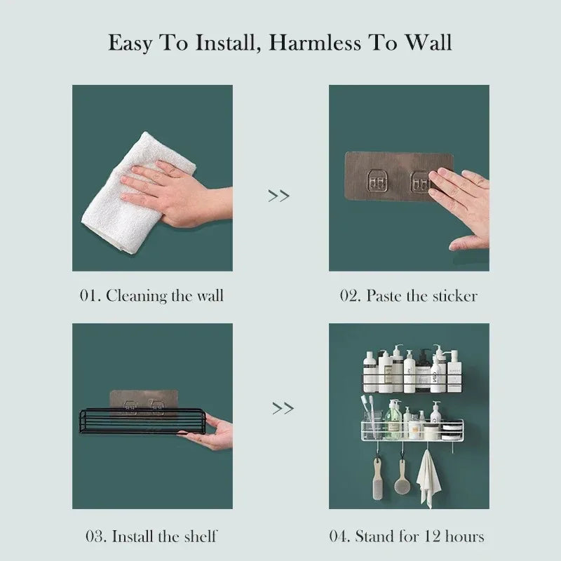 Bathroom Shelf: Wall Mounted No-Drill Shower Organizer