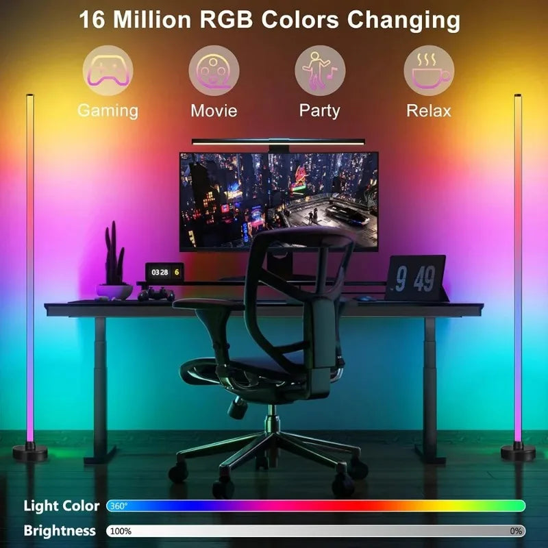 LED RGB Floor Lamp: Remote & App Control, Music Sync