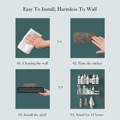 Bathroom Shelf: Wall Mounted No-Drill Shower Organizer