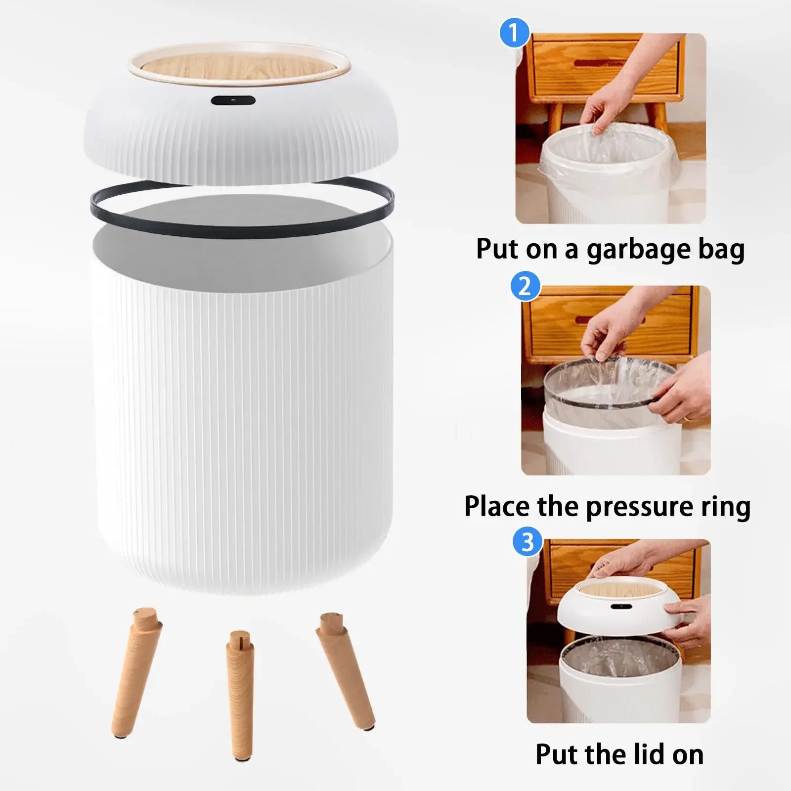 Automatic Trash Bin: Motion Sensor, Waterproof Kitchen Can